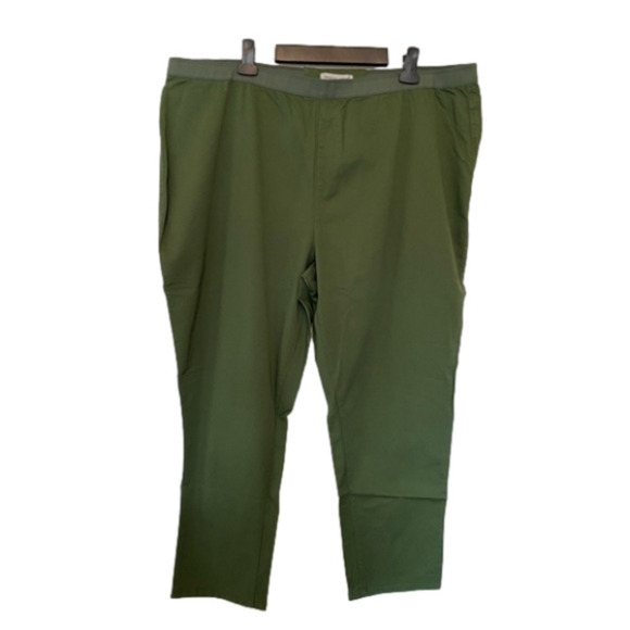Jessica London BOHO Cottagecore Green Pull On Travel Stretch Pants Size 28P - Picture 1 of 7